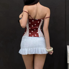 Ruched A line solid mini skirt