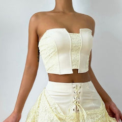 Notch neck lace backless solid tube top