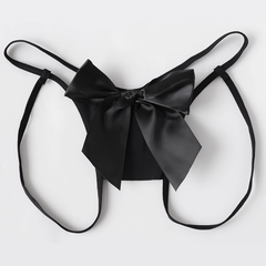 Adjustable bowknot applique open crotch short pant