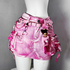 Long sleeve turnover collar button denim top
