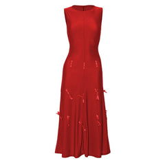 Sleeve bowknot solid midi 2-way dress