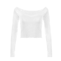 Long sleeve off shoulder solid top