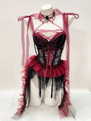 Sweetheart neck bowknot lace hem beaded mesh mini dress