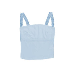 Lace hem backless solid cami top
