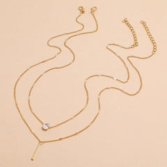 2 pcs pendant rhinestone necklace