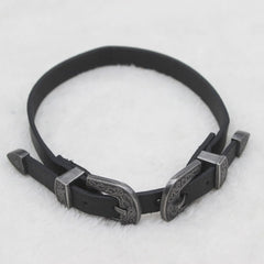 PU leather buckle adjustable choker necklace