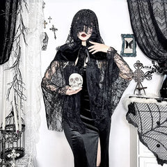 Hoodie velvet lace self tie beaded shrug top