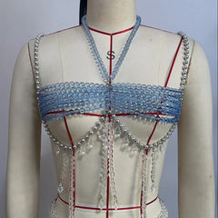Tassels halter beaded cami top