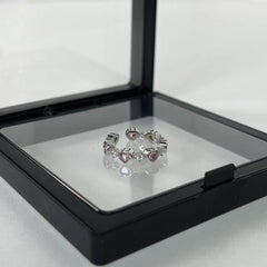 Heart rhinestone contrast ring