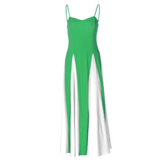 Sweetheart neck patchwork backless cami maxi dress