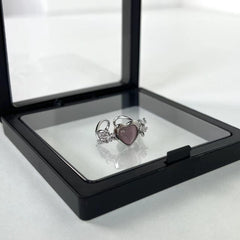 Heart rhinestone contrast ring