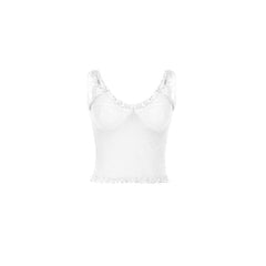 U neck ruffle backless mesh top