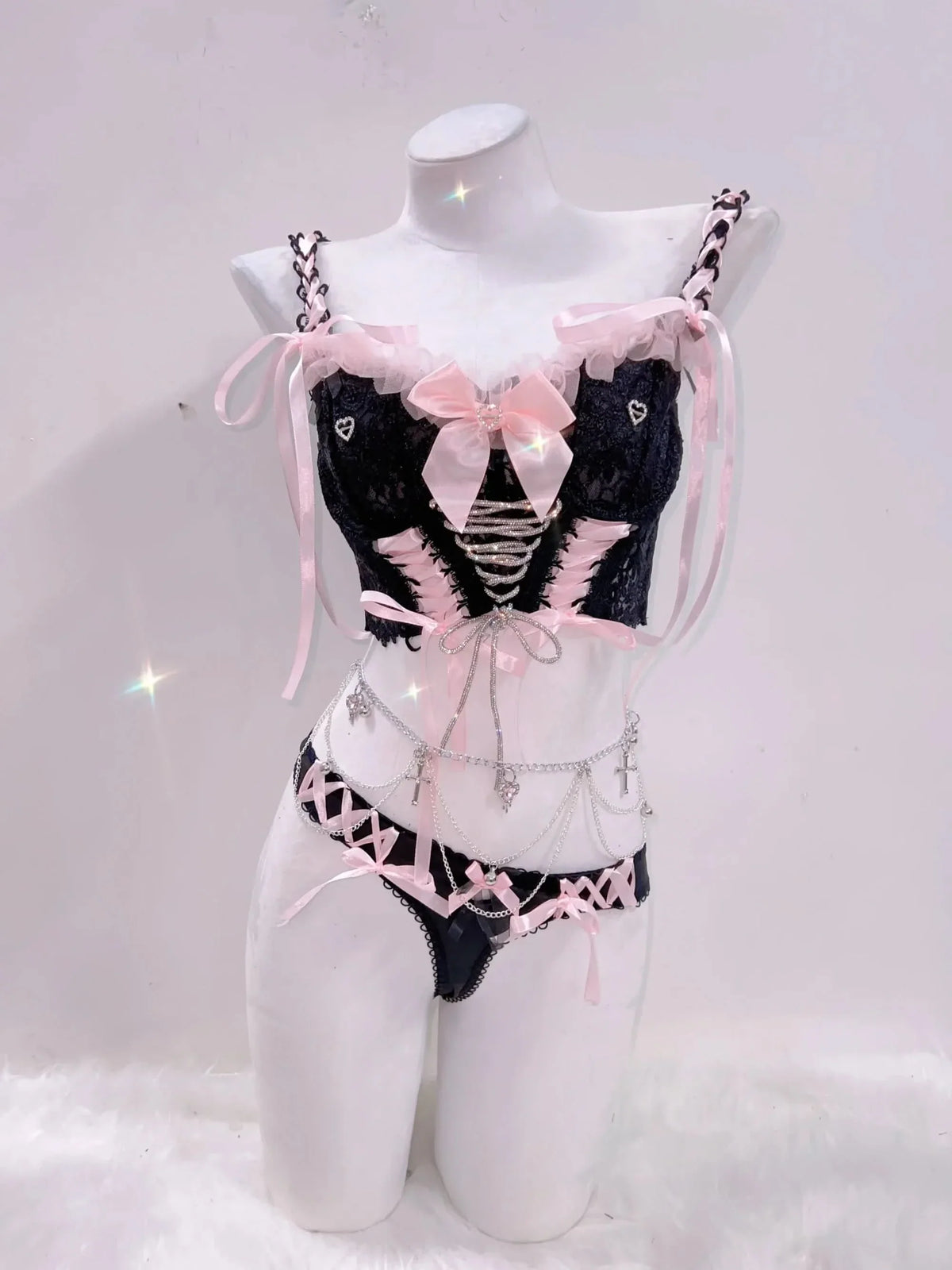 Bowknot v neck self tie ribbon cami top