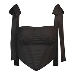 Self tie ribbed crop top