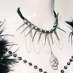 Feather metal chain beaded v neck cami top