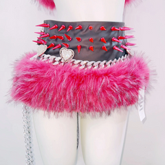Fluffy rivet applique self tie backless tube top