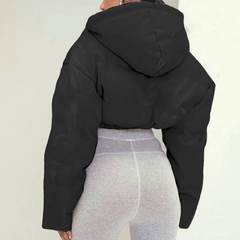 Hoodie long sleeve zip-up coat top