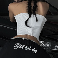 Corset backless solid tube top
