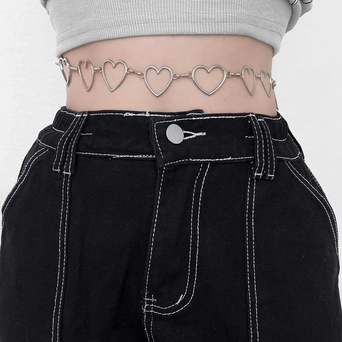 Hearts hollow out waist chain