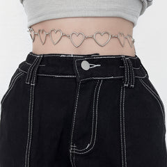 Hearts hollow out waist chain