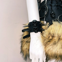 Fluffy o ring skull applique backless tube top