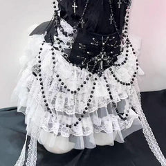 Bowknot beaded ruffle halter ruched top