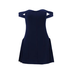 Off shoulder off shoulder zip-up mini dress