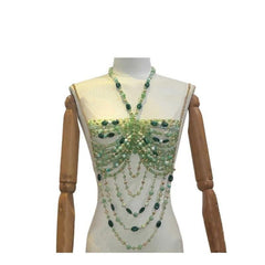 Halter beaded hollow out backless cut out top