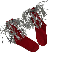 Tassels glitter contrast socks