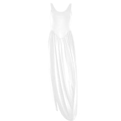U neck ruched solid backless cami maxi dress-final-sale