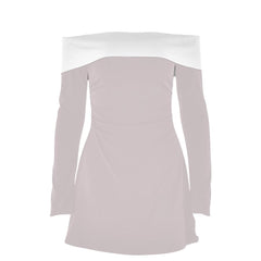 Long sleeve off shoulder patchwork backless mini dress