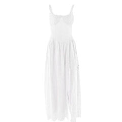 Sweetheart neck ruched textured ruffle cami maxi dress