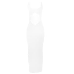 V neck mesh patchwork low cut solid maxi dress