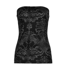 Print contrast backless tube top