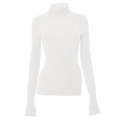 Long sleeve high neck slit irregular solid top
