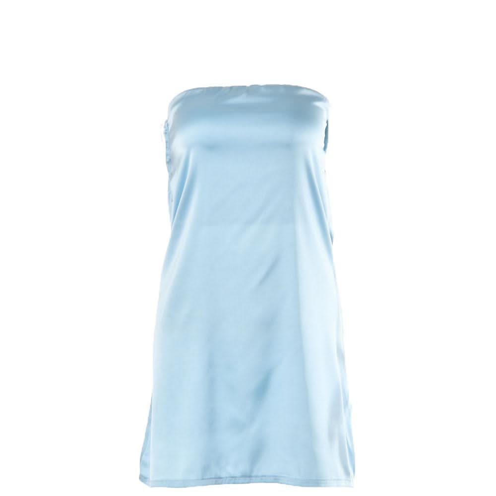 Satin hollow out backless A line solid tube cut out mini dress-final-sale