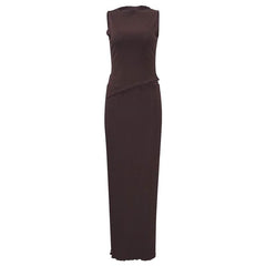 Sleeveless knitted maxi skirt set
