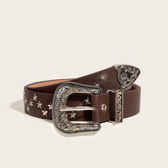 Star PU leather adjustable belt
