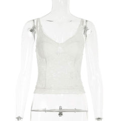 V neck lace bowknot cami top