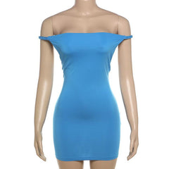 Off shoulder ruched backless solid mini dress