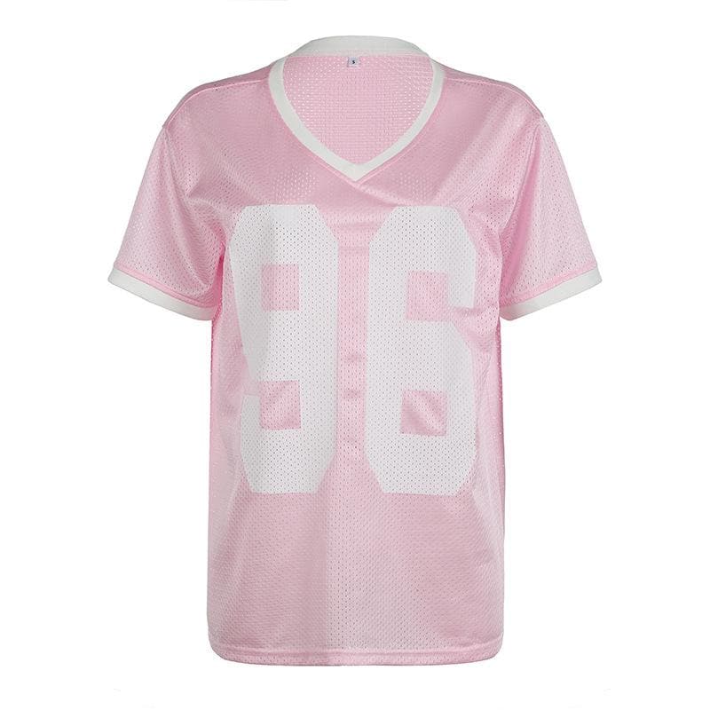Short sleeve stitch textured â€?6â€?v neck top
