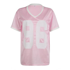 Short sleeve stitch textured â€?6â€?v neck top