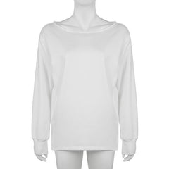 Long sleeve round neck solid top