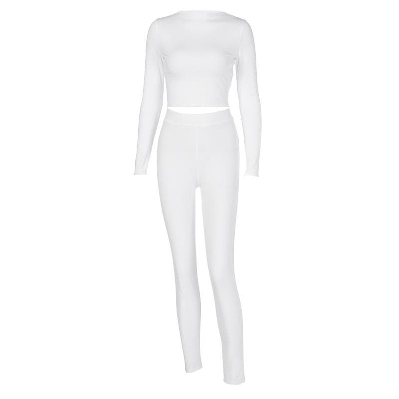 Long sleeve crewneck solid pant set