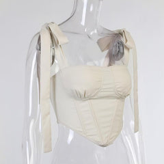 Self tie ribbed crop top