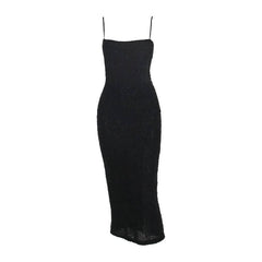 Square neck glitter backless cami maxi dress-final-sale