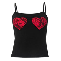 U neck sweetheart pattern cami top-final-sale