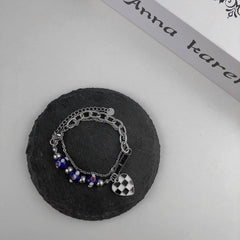 Heart pendant beaded bracelet