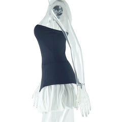 Sweetheart neck patchwork backless tube mini dress