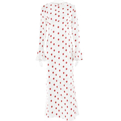Long flared sleeve flower print zip-up maxi dress